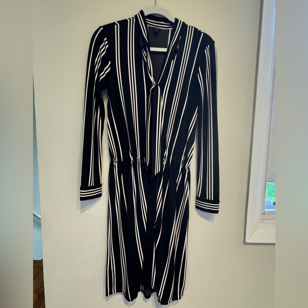 Ann Taylor Striped Tie Shirtdeess